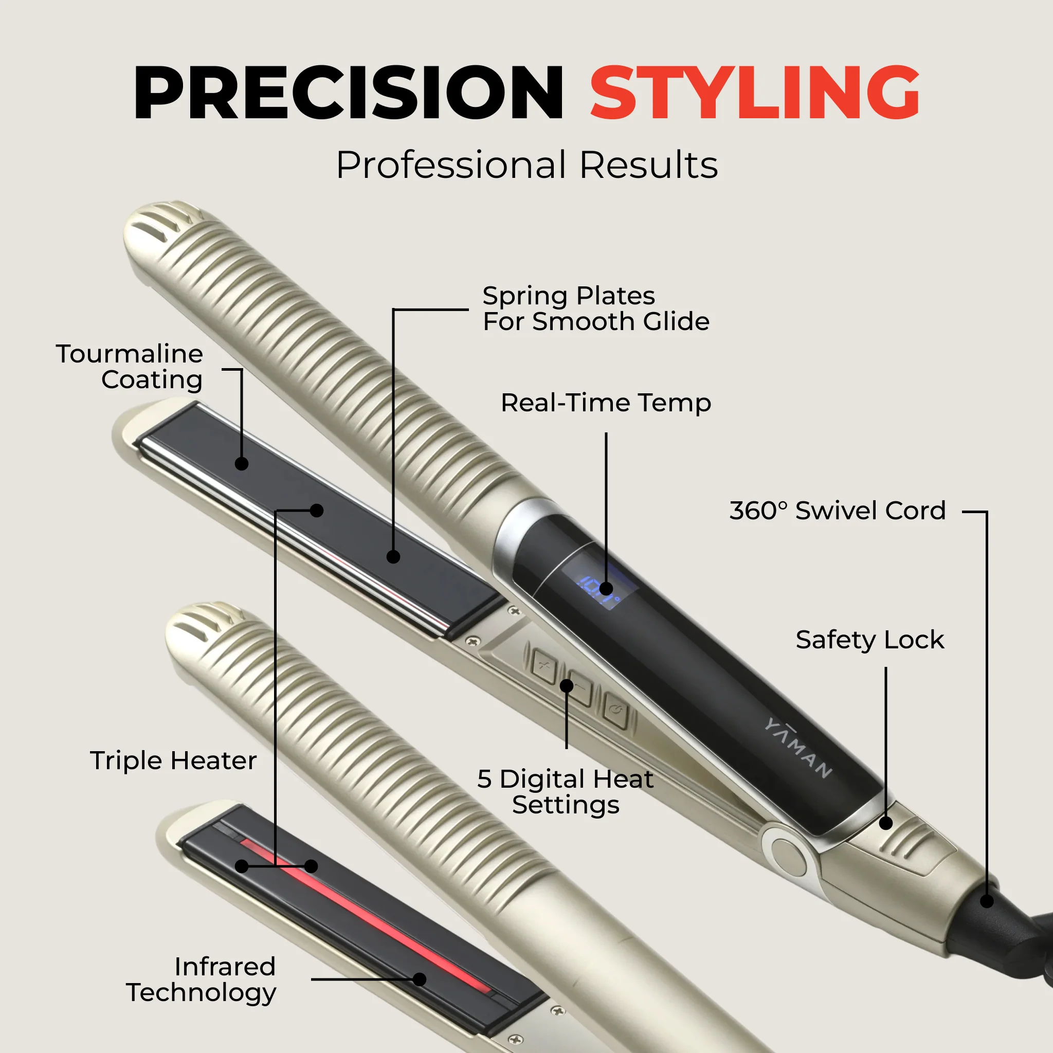 YA-MAN SPA STYLER® <br> Straight + Wave 2-In-1 Flat Iron & Curler - Image 13